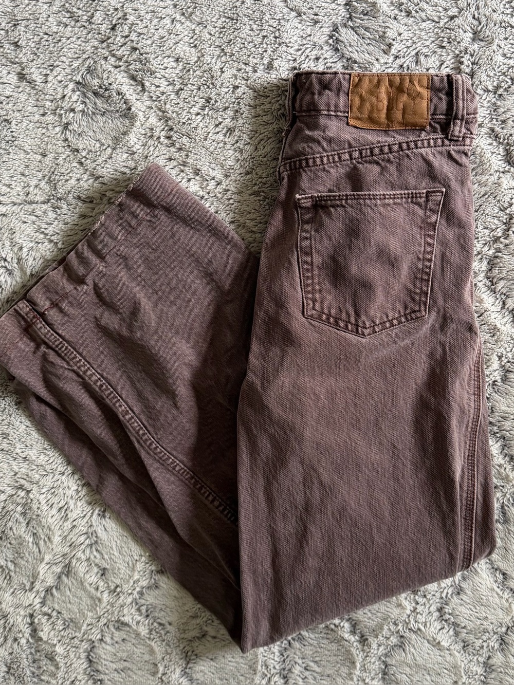 BDG Puddle Wide Leg Jeans Size 26 Mauve Brown Denim Streetwear Urban Outfitters